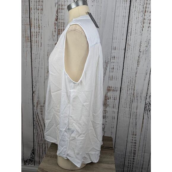Alfani Women's Satin V-Neck Tank Top Bright White Size XL *FLAW* - Picture 4 of 6